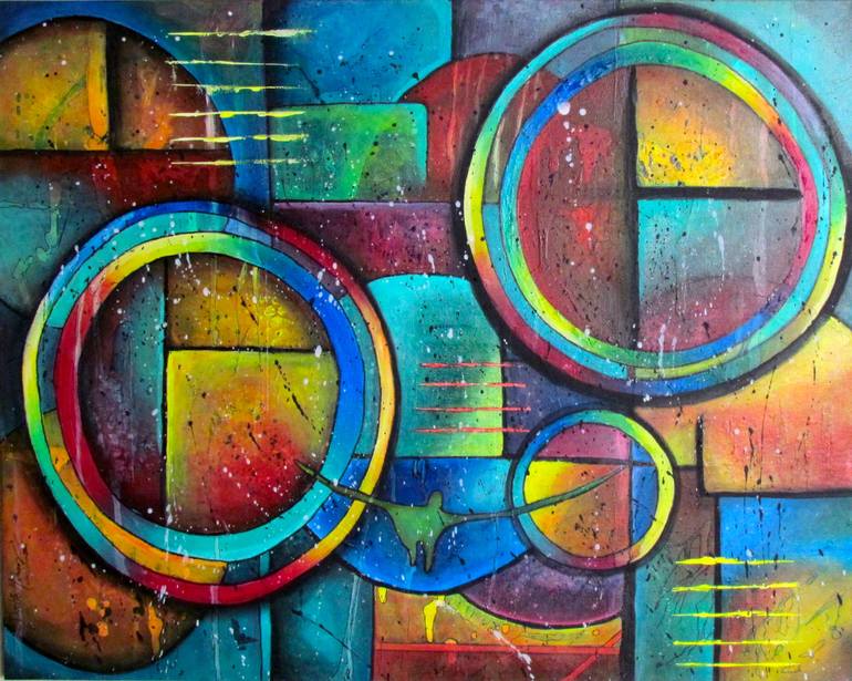 Geometric Shapes 30x24 Acrylic Abstract Contemporary Art Art   1788629 WOXTVXRK 7 