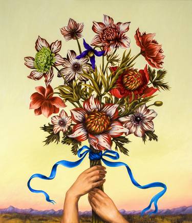 Print of Realism Floral Paintings by Oksana Reznik