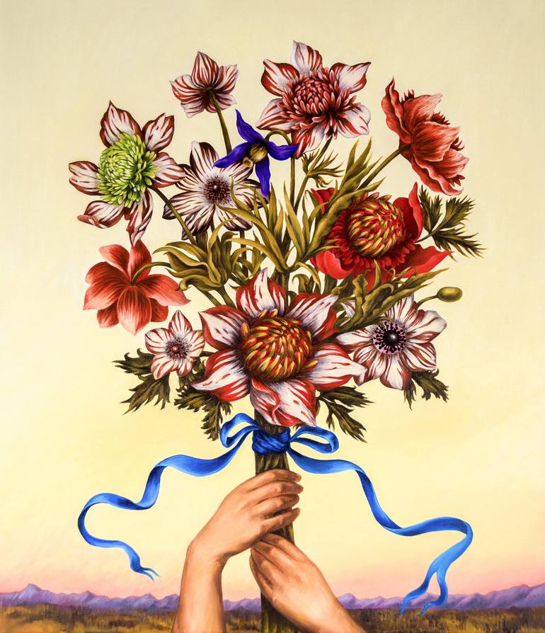 Print of Realism Floral Paintings by Oksana Reznik