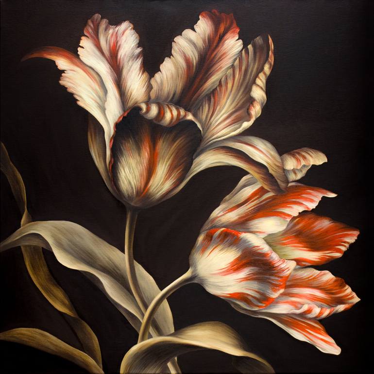 Print of Surrealism Floral Paintings by Oksana Reznik