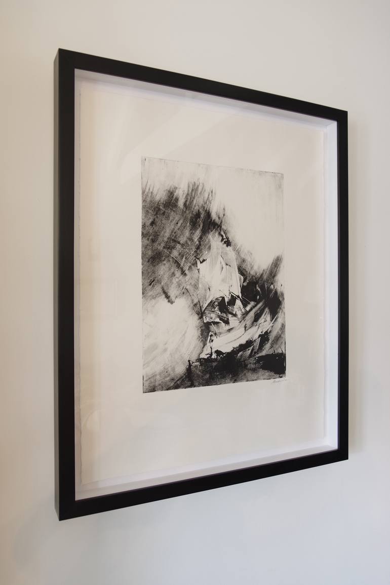 Original Abstract Expressionism Sailboat Printmaking by Patricia Hardmeier