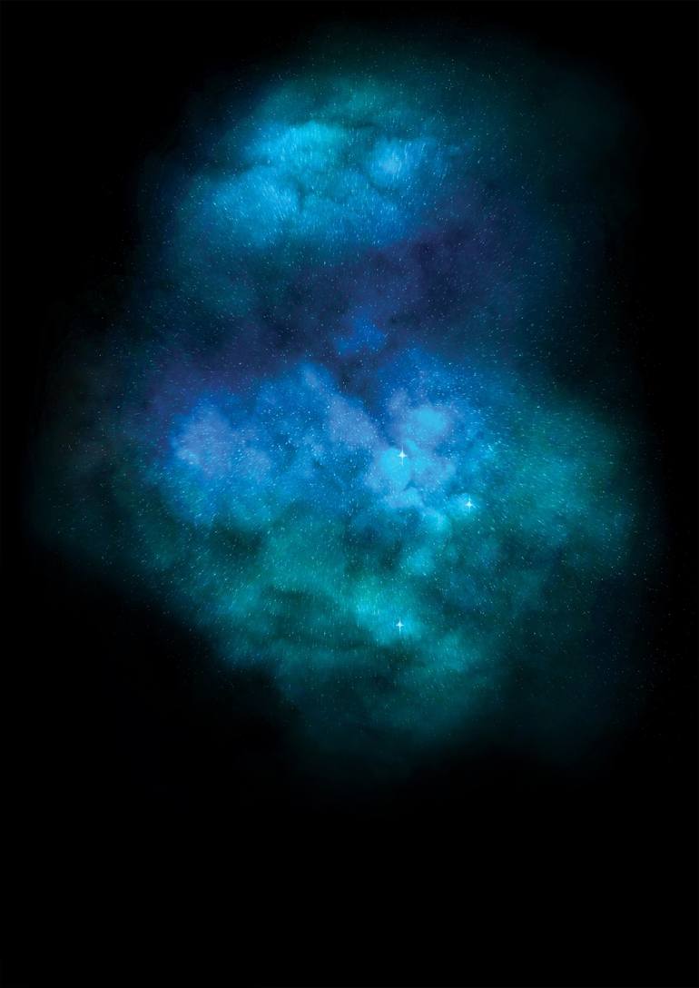 Galaxy Explosion (Crystal Rocks - Turquoise) Printmaking by Lauren Baker |  Saatchi Art