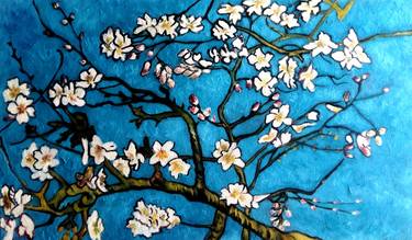 Branches of an Almond Tree in Blossom thumb