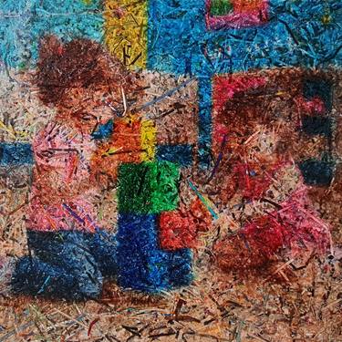 Original Impressionism Children Collage by Alessio Mazzarulli