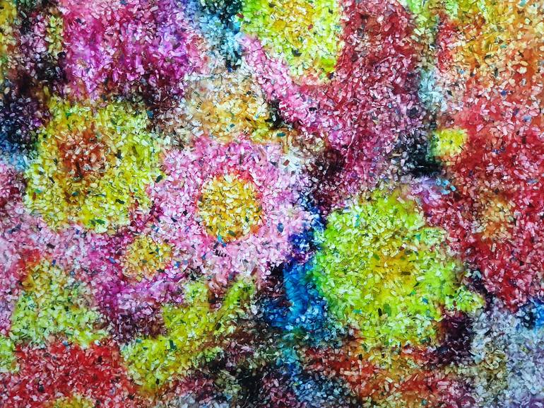 Original Abstract Floral Painting by Alessio Mazzarulli