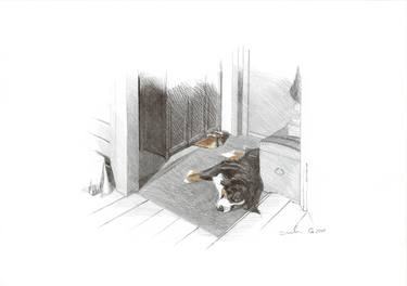 Original Illustration Interiors Drawings by Gintaras Zubrys