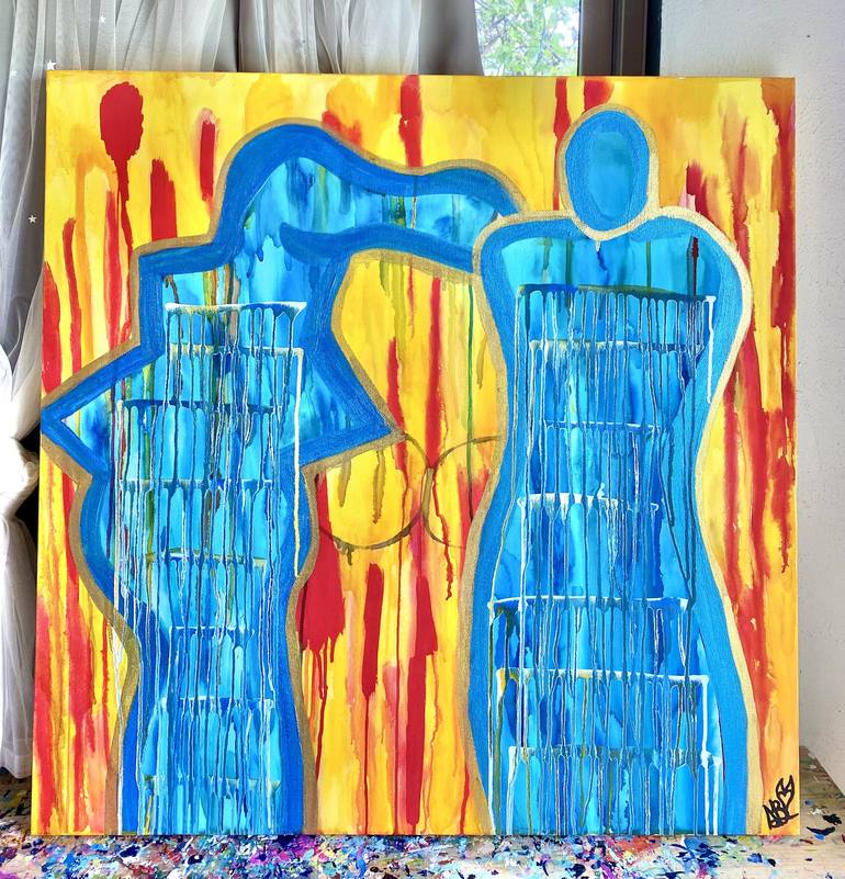 Original Abstract People Painting by Sierra Barnes