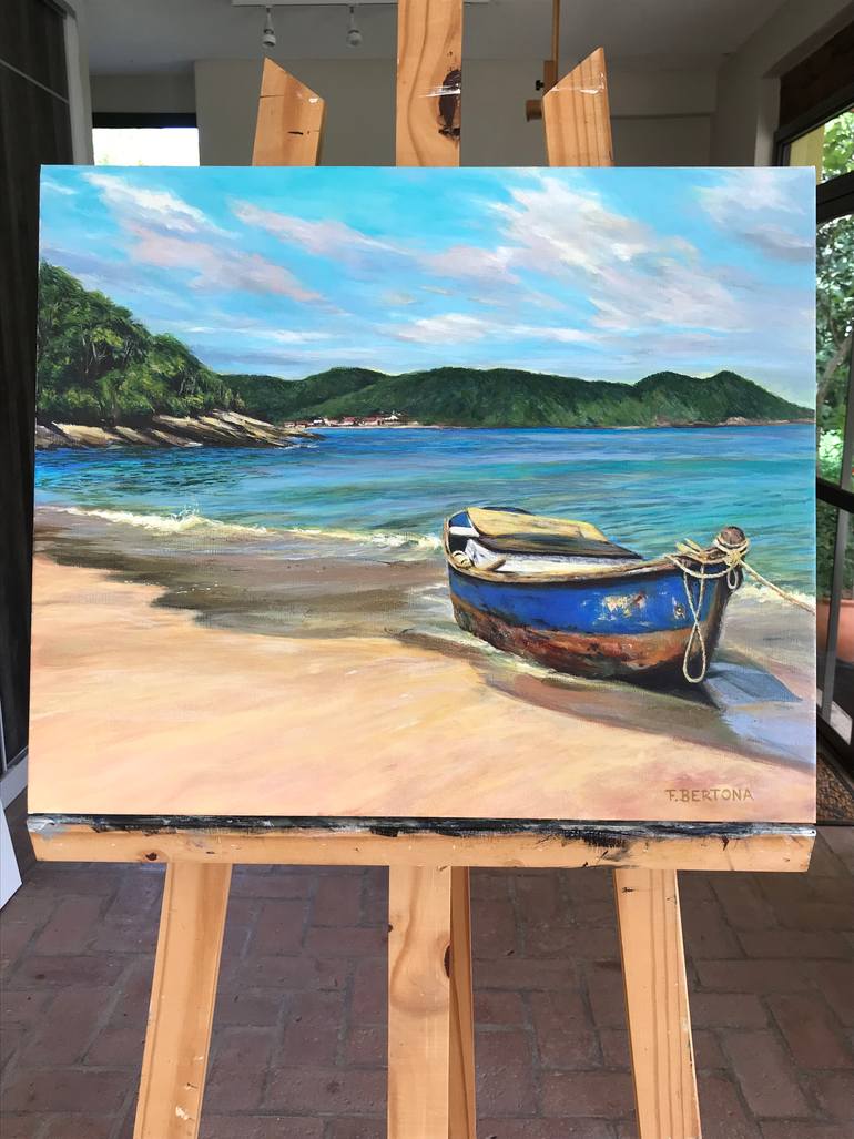 Original Figurative Beach Painting by Ricardo Fabian Bertona