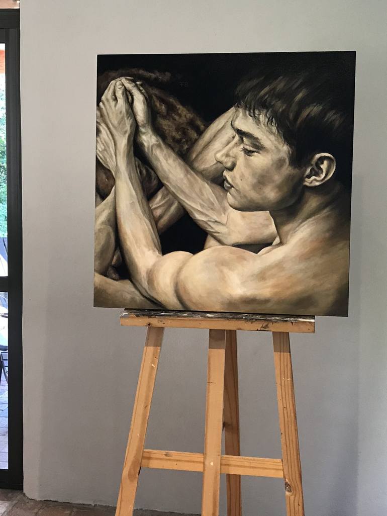 Original Realism Men Painting by Fabian Bertona