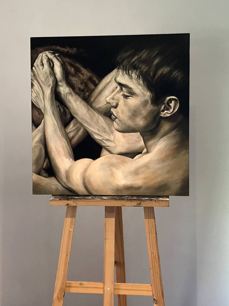 Original Realism Men Painting by Fabian Bertona