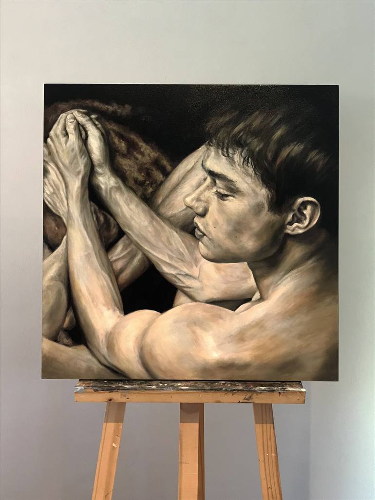 Original Realism Men Painting by Fabian Bertona