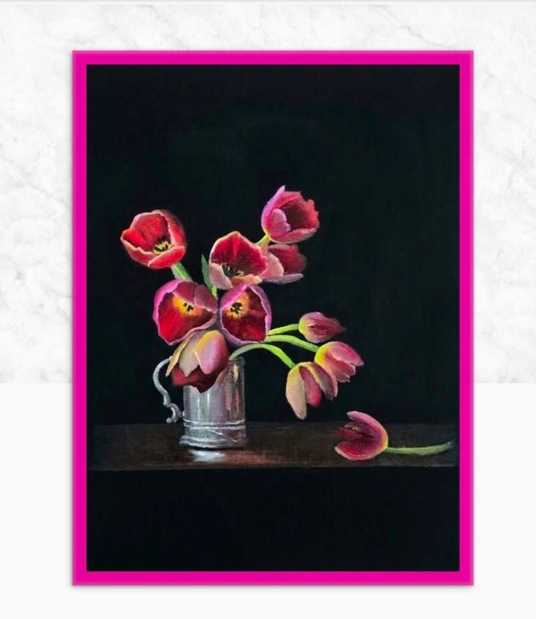 Original Photorealism Floral Painting by Nersel Muehlen