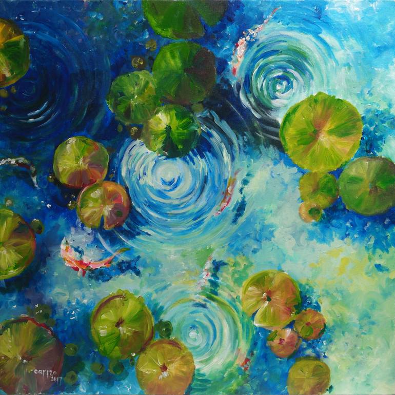 Lily Pad Flowers Painting by Richard Wallich - Fine Art America