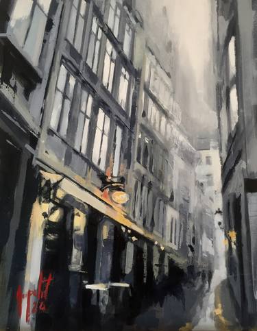 Original Figurative Cities Paintings by Harold Aupetit