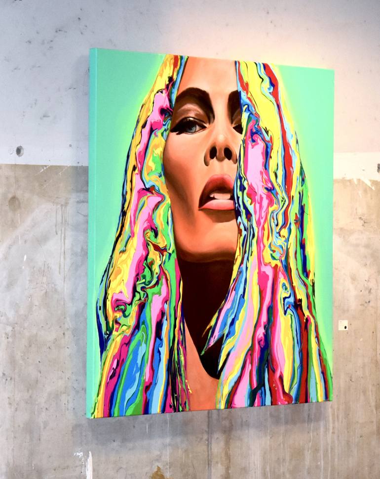 Original Abstract Portrait Painting by YELIZA ART