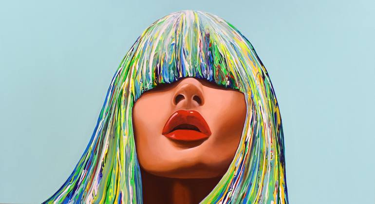 Original Pop Art Portrait Painting by YELIZA ART