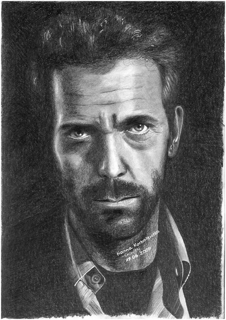 Hugh Laurie Drawing by Hanna Spychalska | Saatchi Art