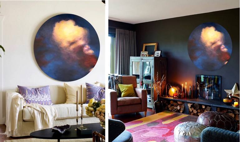 Original Impressionism Outer Space Painting by Myriam O