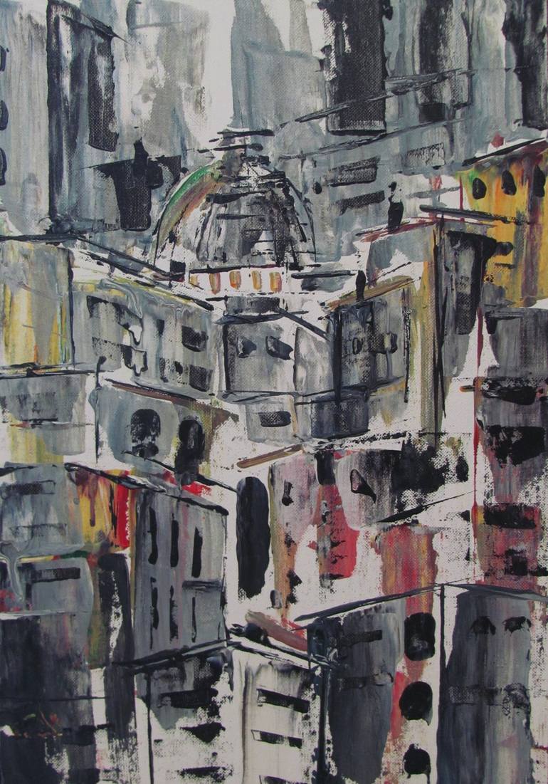 old town Painting by aurelian dumitrescu | Saatchi Art