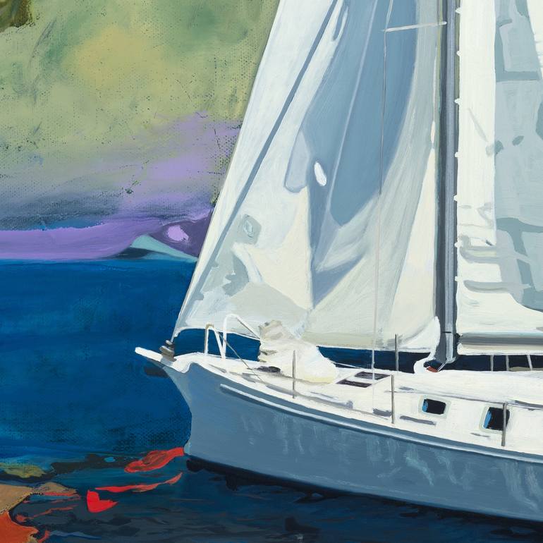 Original Illustration Boat Painting by Antonio Cruz