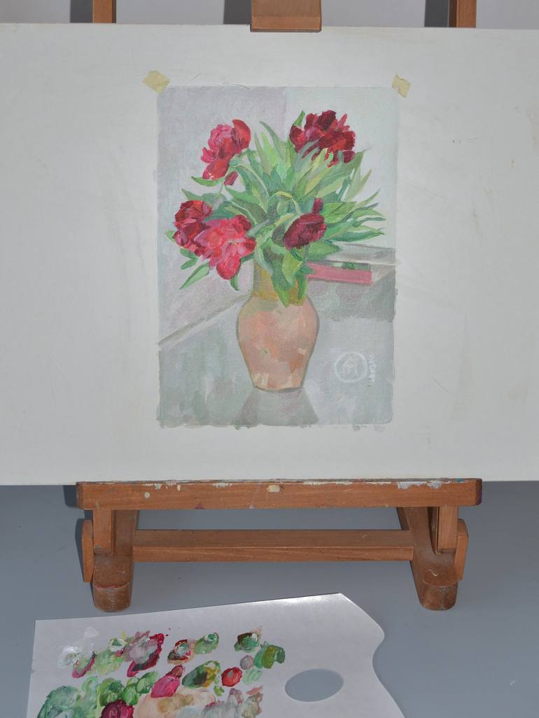 Original Fine Art Floral Painting by Andreea- Mara Mancas