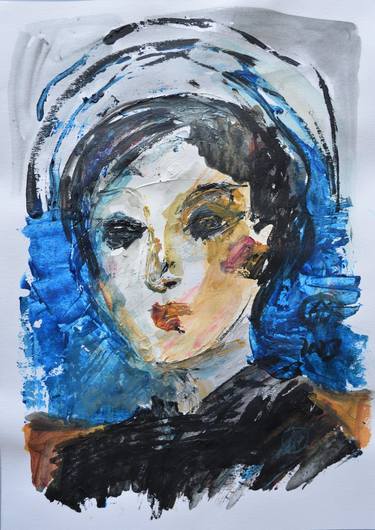 Original Expressionism Portrait Paintings by Andreea- Mara Mancas