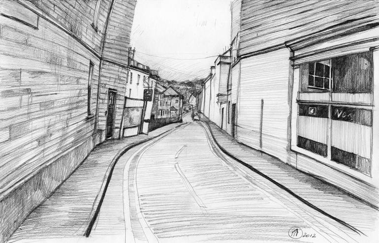 street pencil drawing
