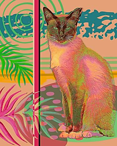 Print of Pop Art Cats Mixed Media by Jo Elizabeth