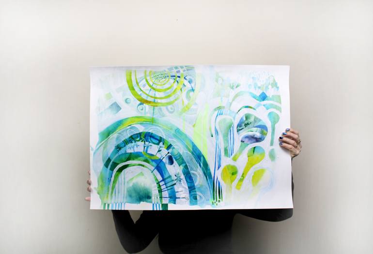 Original Abstract Landscape Painting by Valeria Kondor