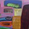 Mixed media (acrylic, textile, gouache) on cotton canvas.