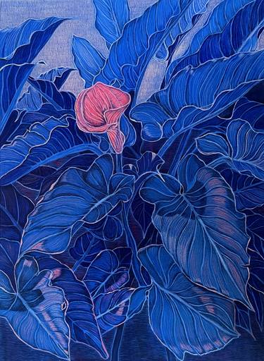 Original Realism Floral Mixed Media by Shazia Ahmad
