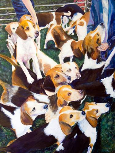 Print of Dogs Paintings by Diana Rose