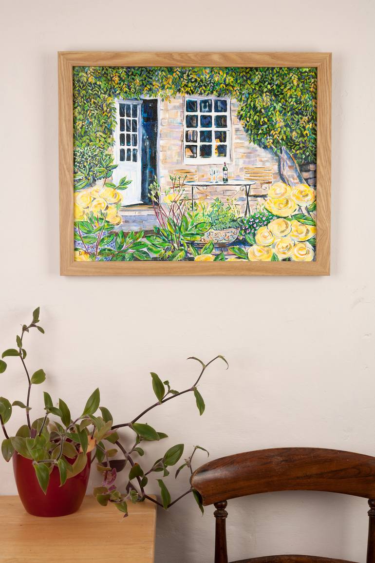 Original Impressionism Garden Painting by Diana Rose
