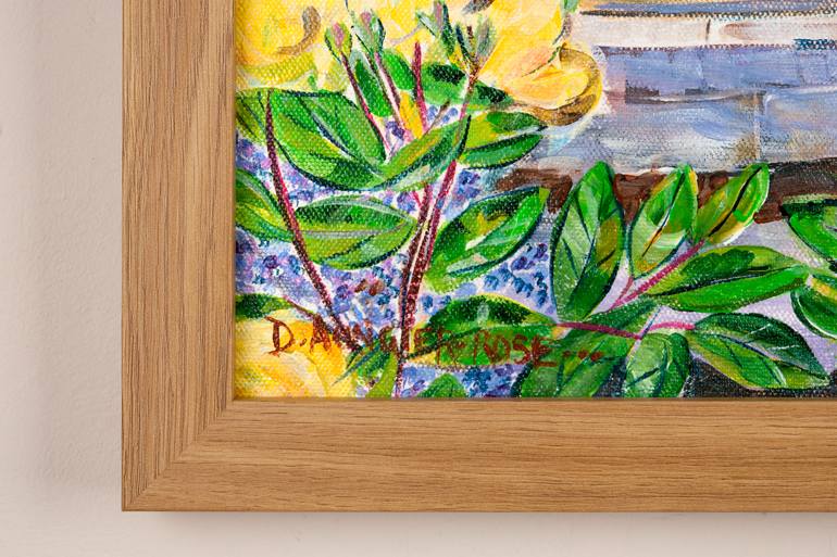 Original Impressionism Garden Painting by Diana Rose