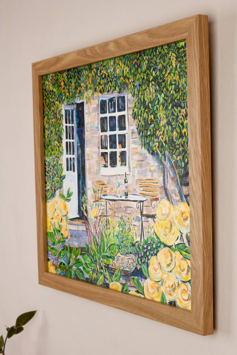 Original Impressionism Garden Painting by Diana Rose