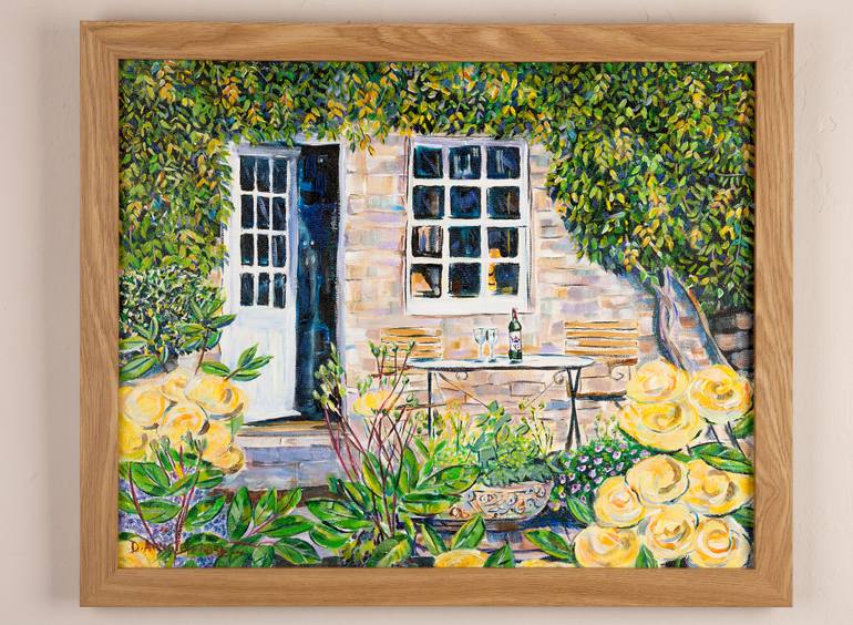 Original Impressionism Garden Painting by Diana Rose