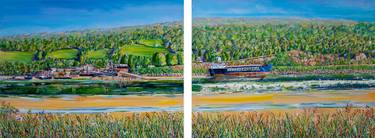 THE SEVERN BORE AT ARLINGHAM PASSAGE. DIPTYCH. thumb