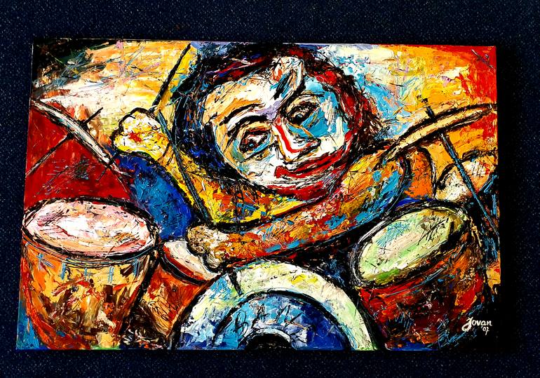 Original Abstract Expressionism Abstract Painting by Jovan Srijemac
