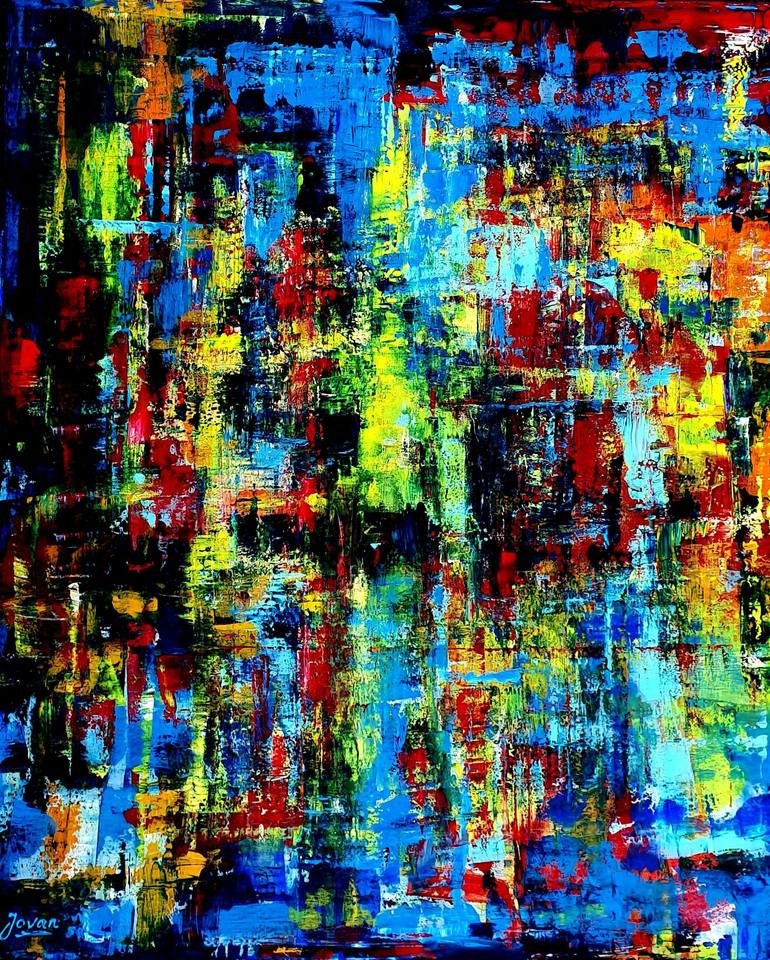 Original Abstract Painting by Jovan Srijemac | Abstract Expressionism Art on Canvas | Escape from reality and be happy