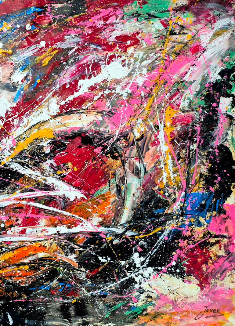 Original Abstract Expressionism Abstract Painting by Jovan Srijemac