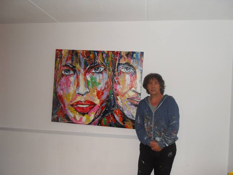 Original Modernism People Painting by Jovan Srijemac