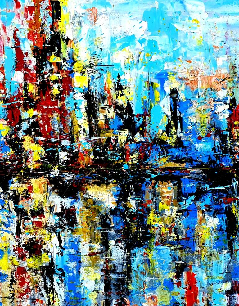 Original Abstract Expressionism Abstract Painting by Jovan Srijemac