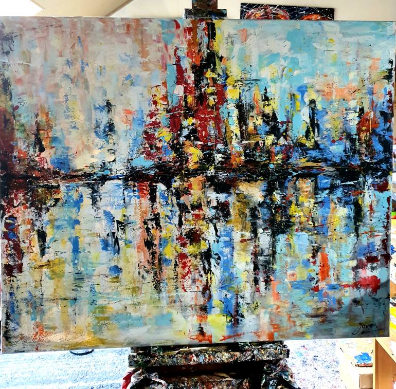 Original Abstract Expressionism Abstract Painting by Jovan Srijemac