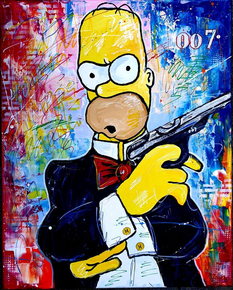 New 007, Simpson , Homer Simpson Painting by Jovan Srijemac | Saatchi Art