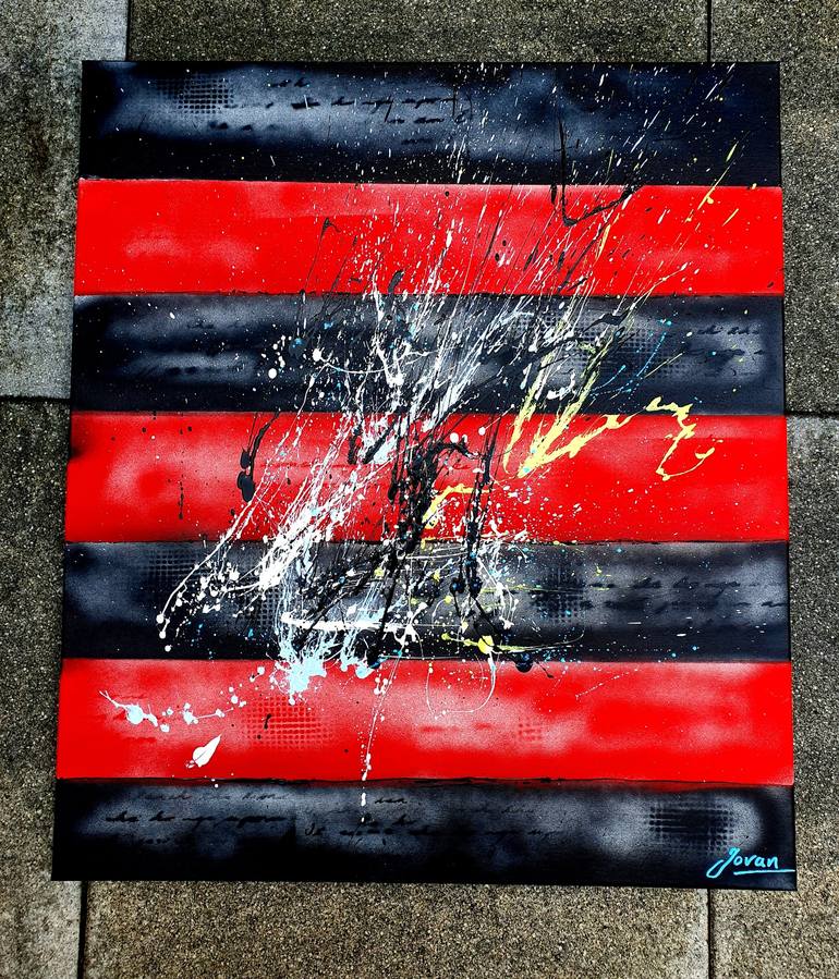 Original Abstract Expressionism Abstract Painting by Jovan Srijemac