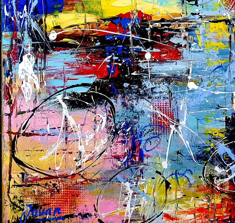 Original Abstract Expressionism Abstract Painting by Jovan Srijemac