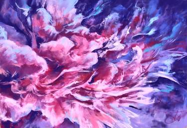 Original Abstract Floral Paintings by Kateryna Piatakova