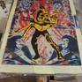 Number 1 of “Promesas” series. A new series inspired by science fiction B series movies, Pulp Literature and elements from popular culture.
Free style screenprint and spray paint stencil on 350 g card
50 x 70 cms.
This piece is unframed.