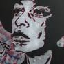 Representation of US civil rights activist Angela Davis.
Artwork  produced using manual printing techniques and spray paint/stencil on 370 g card. 50 x 70. Unframed.