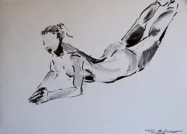 Print of Abstract Nude Drawings by Yvette Ten-Bohmer